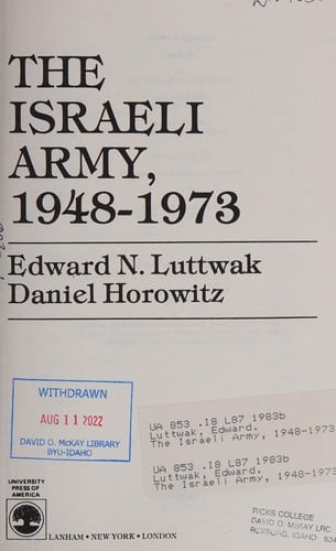 The Israeli Army 1948-1973