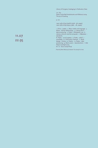 Seven Controlled Vocabularies and Obituary 2004. The Joy of Cooking [AIRPORT NOVEL MUSICAL POEM PAINTING FILM PHOTO HALLUCINATION LANDSCAPE]