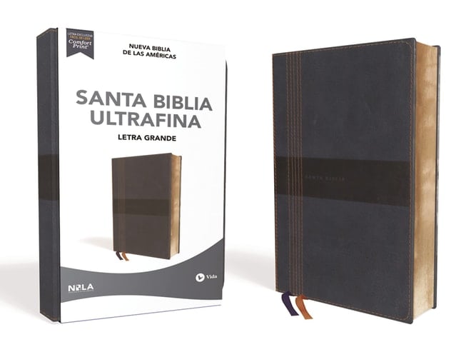 NBLA, Santa Biblia, Ultrafina, Letra Grande, Tamaño manual, Leathersoft, Azul, Palabras de Jesús en Rojo