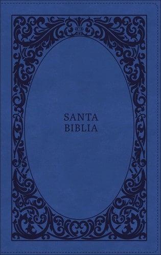 Biblia Reina-Valera 1960, Tierra Santa, Ultrafina Letra Grande, Leathersoft, Azul, con Cierre
