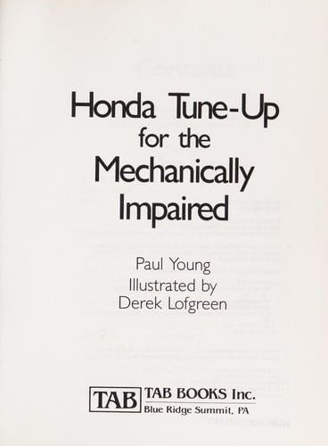 Honda Tune-up for the Mechanically Impaired
