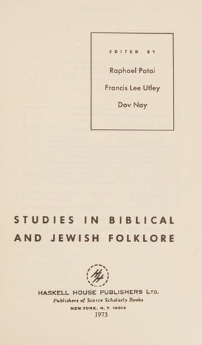 Studies in Biblical and Jewish Folklore