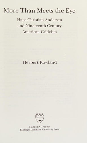 More than meets the eye: Hans Christian Andersen and nineteenth-century American criticism