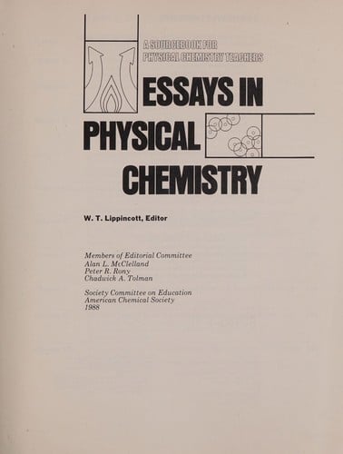 Essays in Physical Chemistry: A Sourcebook for Physical Chemistry Teachers