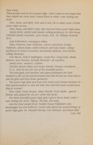 Dear Diary The Secret Feelings of a Junior High Girl