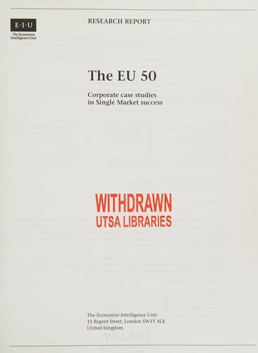 The EU 50 Corporate Case Studies in Single Market Success