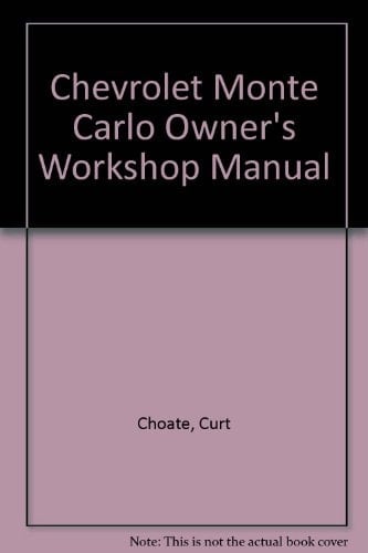 Haynes Chrevrolet Monte Carlo Owner's Manual, No. 626 1970-1988
