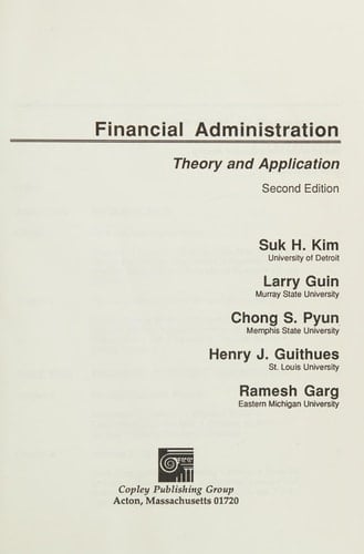 Financial Administration Theory and Application