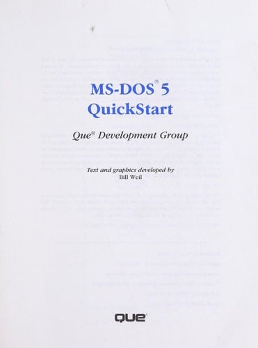 MS-DOS 5 QuickStart