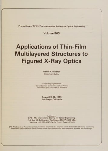 Applications of Thin Film Multilayered Structures to Figured X-Ray Optics (Proceedings of Spie)