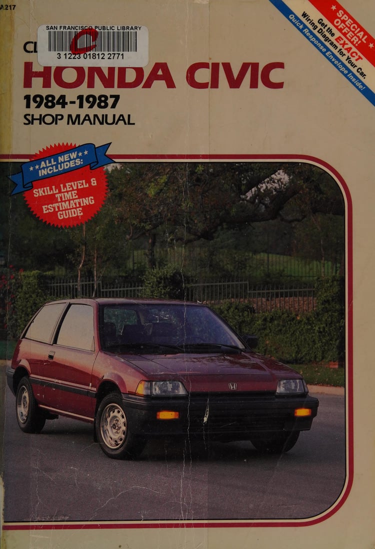 Honda Civic, 1984-1987 Shop Manual