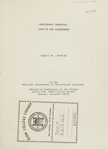 Procedural handbook, 1978-79 art assessment (Report)