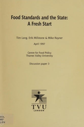 Food Standards and the State A Fresh Start