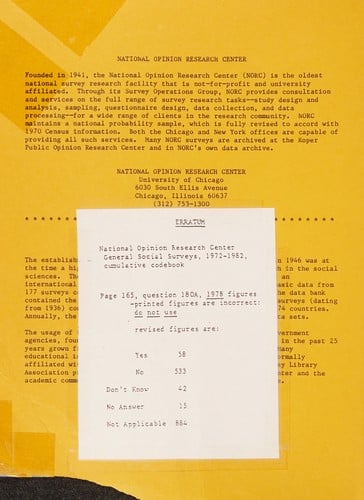 General Social Surveys, 1972-1982: Cumulative Codebook