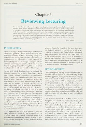 Reviewing Your Teaching