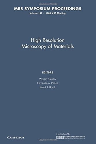 High Resolution Microscopy of Materials: Volume 139
