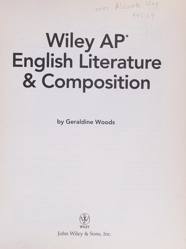 Wiley AP English Literature and Composition