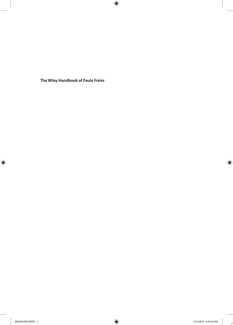 The Wiley Handbook of Paulo Freire