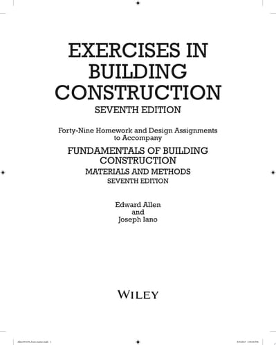 Exercises in Building Construction