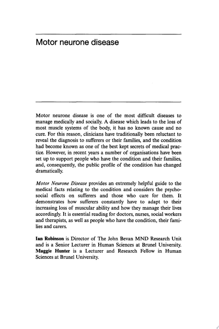 Motor Neurone Disease