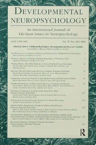 Childhood Head Injury Developmental and Recovery Variables: A Special Double Issue of Developmental Neuropsychology