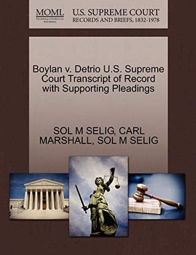 Boylan v. Detrio U.S. Supreme Court Transcript of Record with Supporting Pleadings