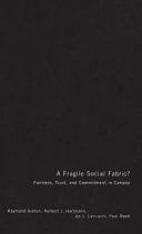 A Fragile Social Fabric? Fairness, Trust, and Commitment in Canada
