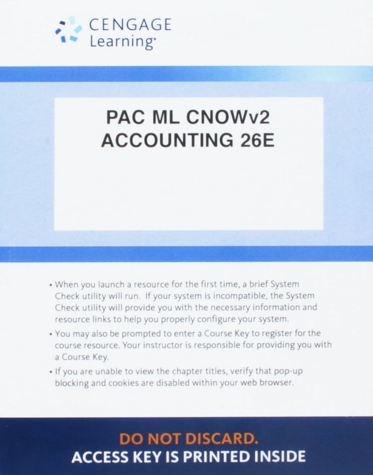 2 Semester Cengage Now, Warren Accounting