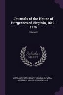 Journals of the House of Burgesses of Virginia, 1619-1776; Volume 8