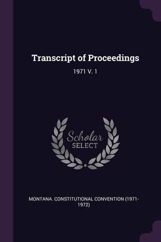 Transcript of Proceedings 1971 V. 1
