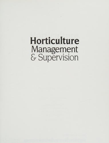 Horticulture management & supervision