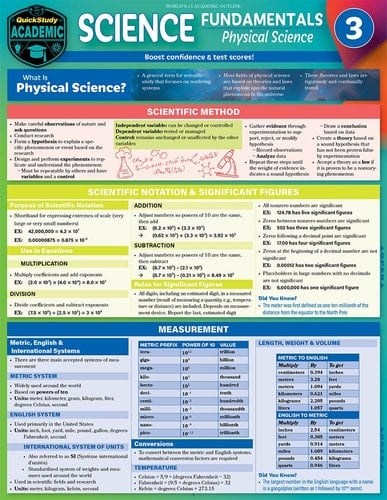 Science Fundamentals 3 - Physical Science QuickStudy Laminated Reference and Study Guide