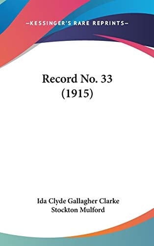 Record No. 33 (1915)