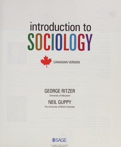 Introduction to Sociology: Canadian Version