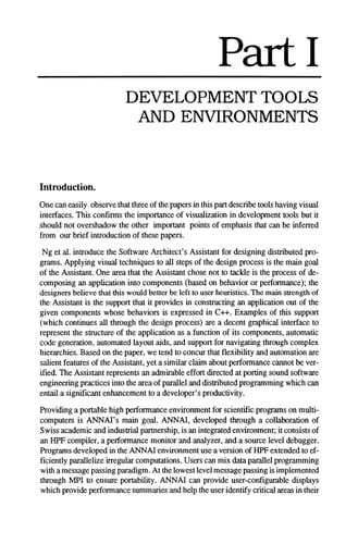 Tools and Environments for Parallel and Distributed Systems