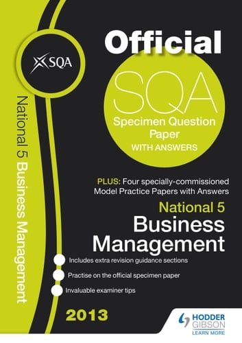 National 5 Business Management 2013 Specimen Question Paper & 2013 Model Papers
