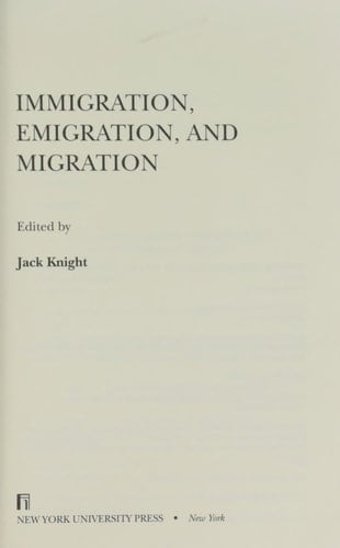 Immigration, Emigration, and Migration NOMOS LVII