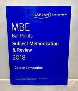MBE Bar Points Subject Memorization & Review 2018 Course Companion