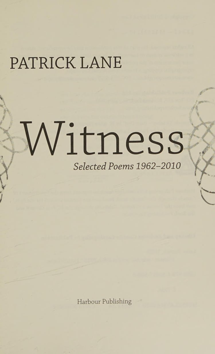 Witness Selected Poems, 1962-2010