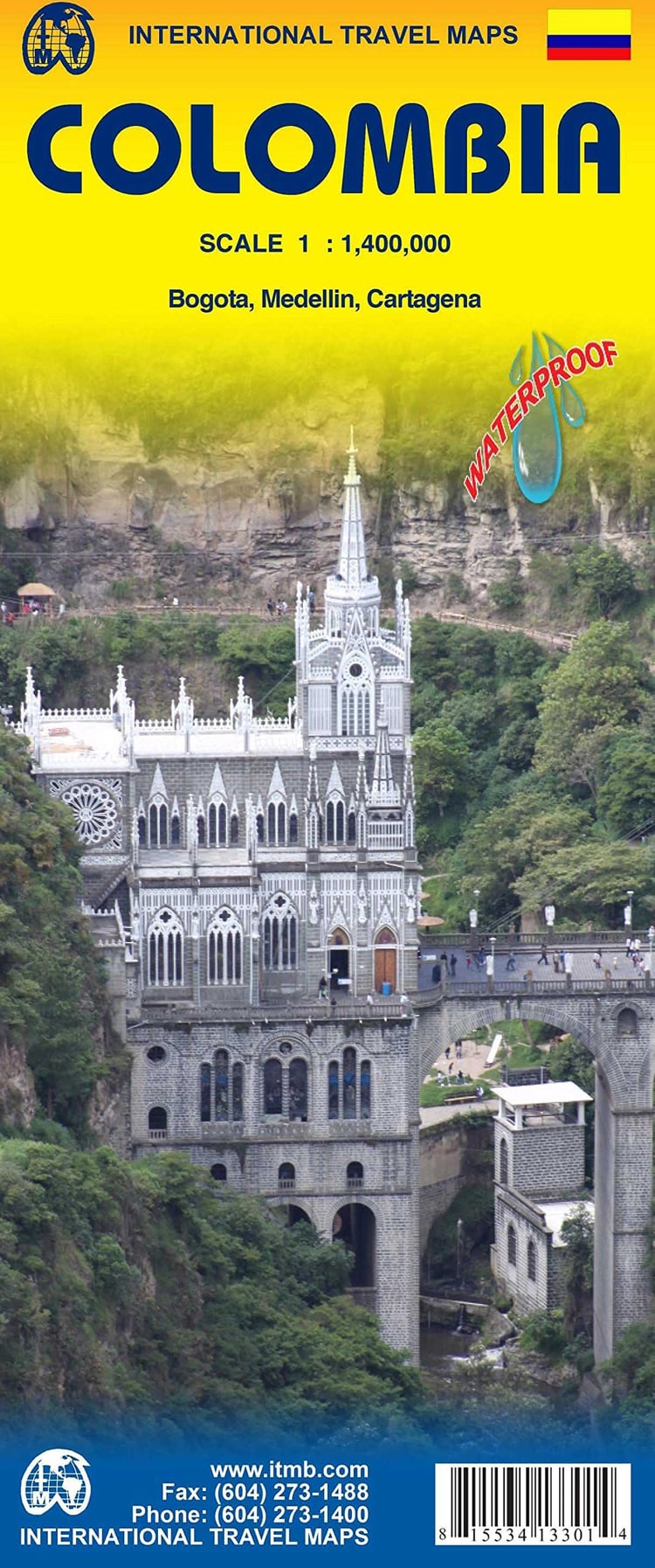 Colombia Travel Reference Map 1:1,400,000 2014
