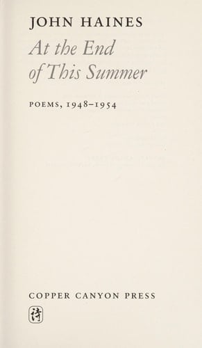 At the End of this Summer: Poems, 1948-1954