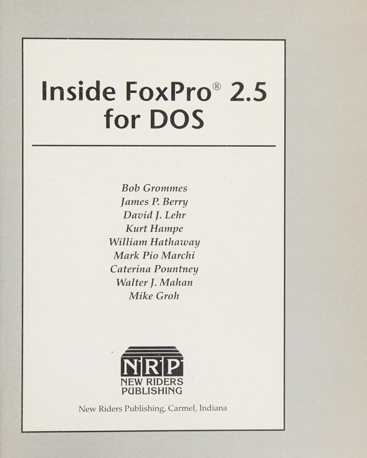 Inside FoxPro 2.5 for DOS