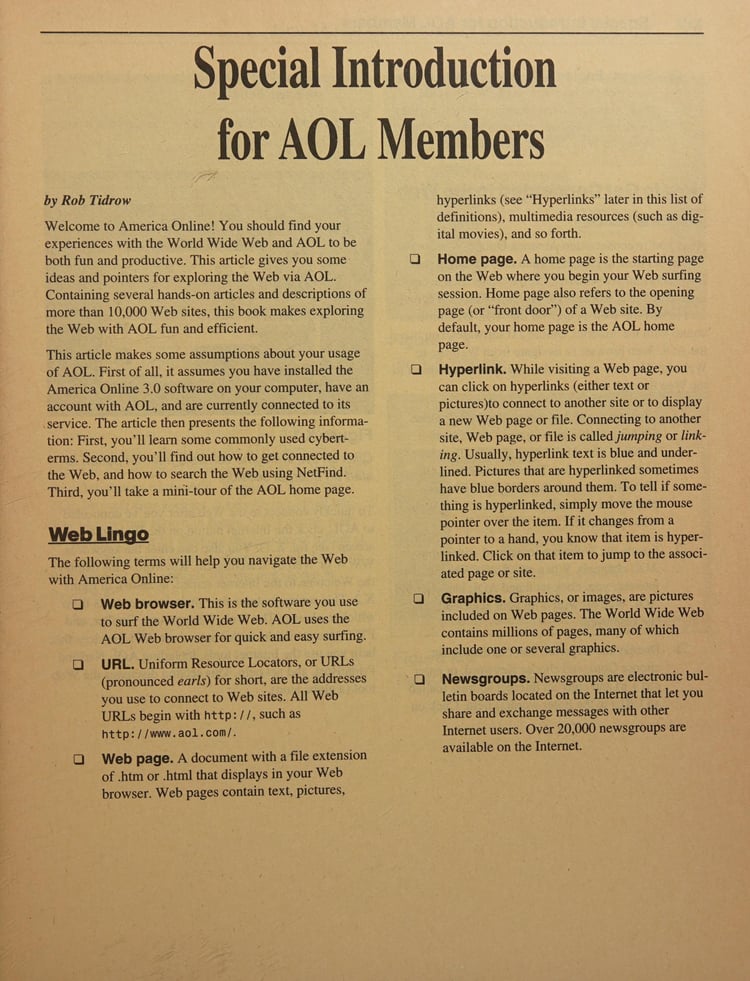 AOL's Official WWW Yellow Pages