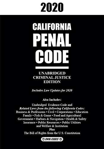 2020 California Penal Code Unabridged Up20
