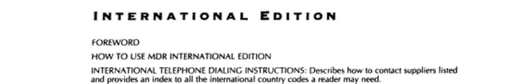 Medical Device Register 1998