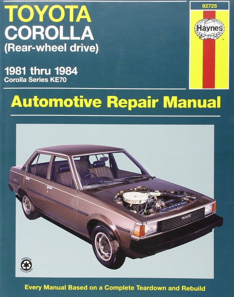 Toyota Corolla RWD Automotive Repair Manual