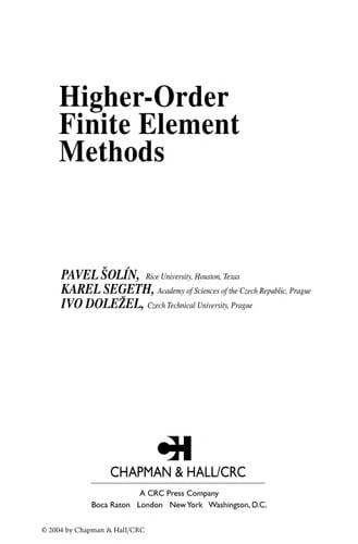 Higher-Order Finite Element Methods