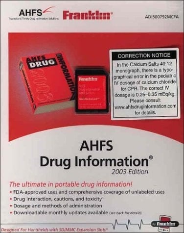 Ahfs Drug Information, 2003 Edition
