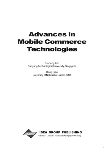 Advances in Mobile Commerce Technologies