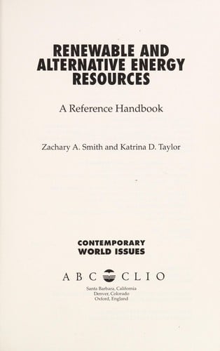 Renewable and alternative energy resources: a reference handbook